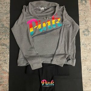 PINK Sweatshirt & Leggings Set - Adult Large